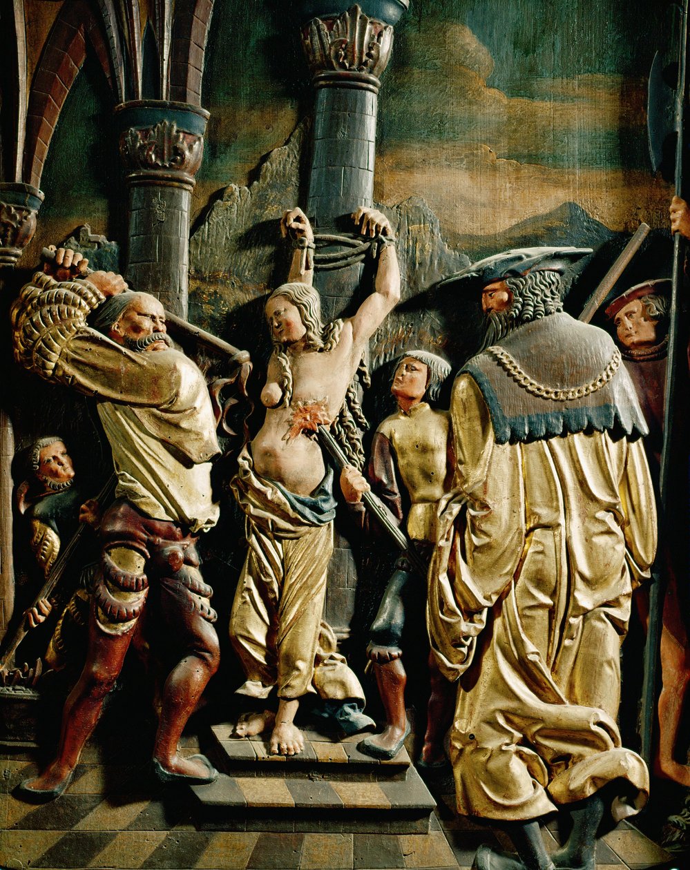 Den hellige Agathas martyrium (relief af lindetræ) af Danube School