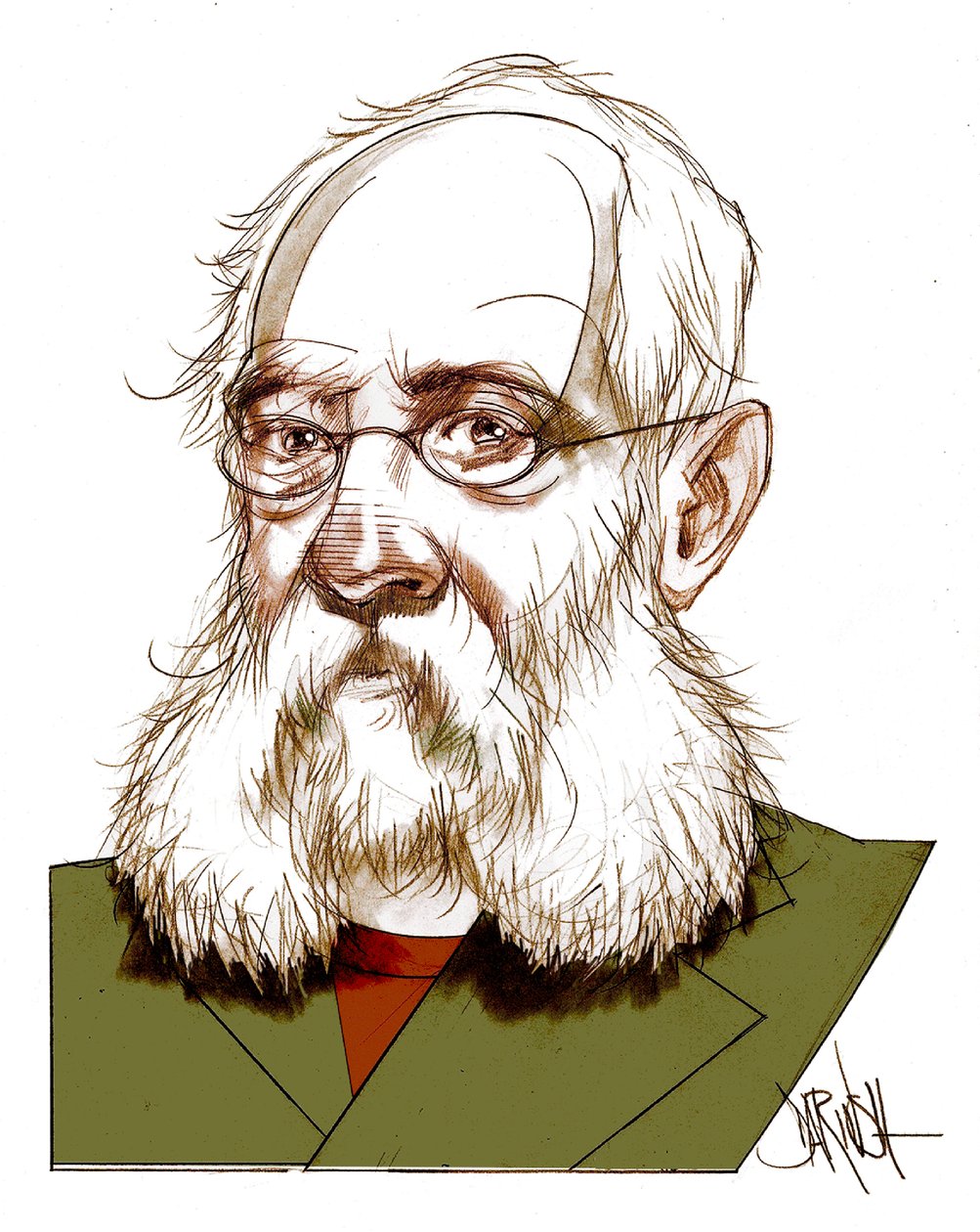 Ferdinand Petruccelli Of Gattina , 2016 (digital farveblyantstegning) af Dariush Radpour