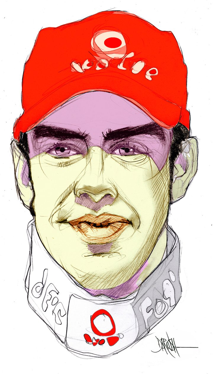 Fernando Alonso Díaz (digital farveblyantstegning) af Dariush Radpour