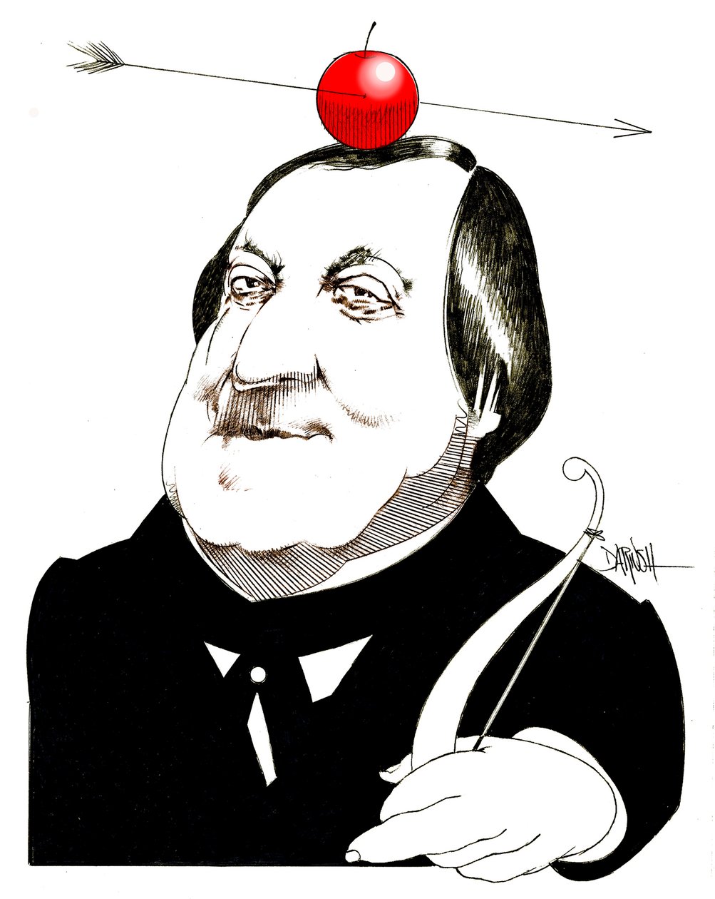Gioachino Rossini, 2024 (digital farveblyantstegning) af Dariush Radpour