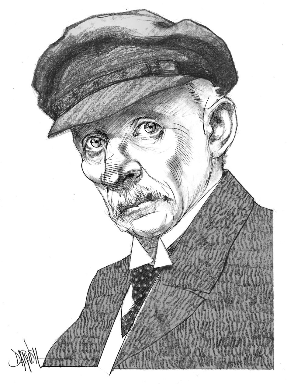 Gustav Meyrink, 2024 (digital farveblyantstegning) af Dariush Radpour