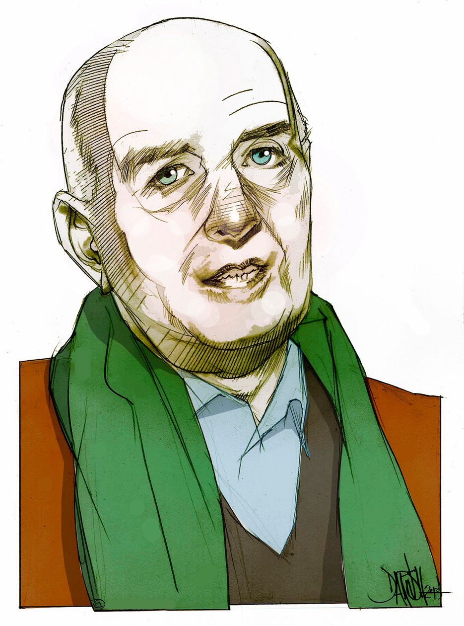 John Testori, 2013 (digital farveblyantstegning) af Dariush Radpour