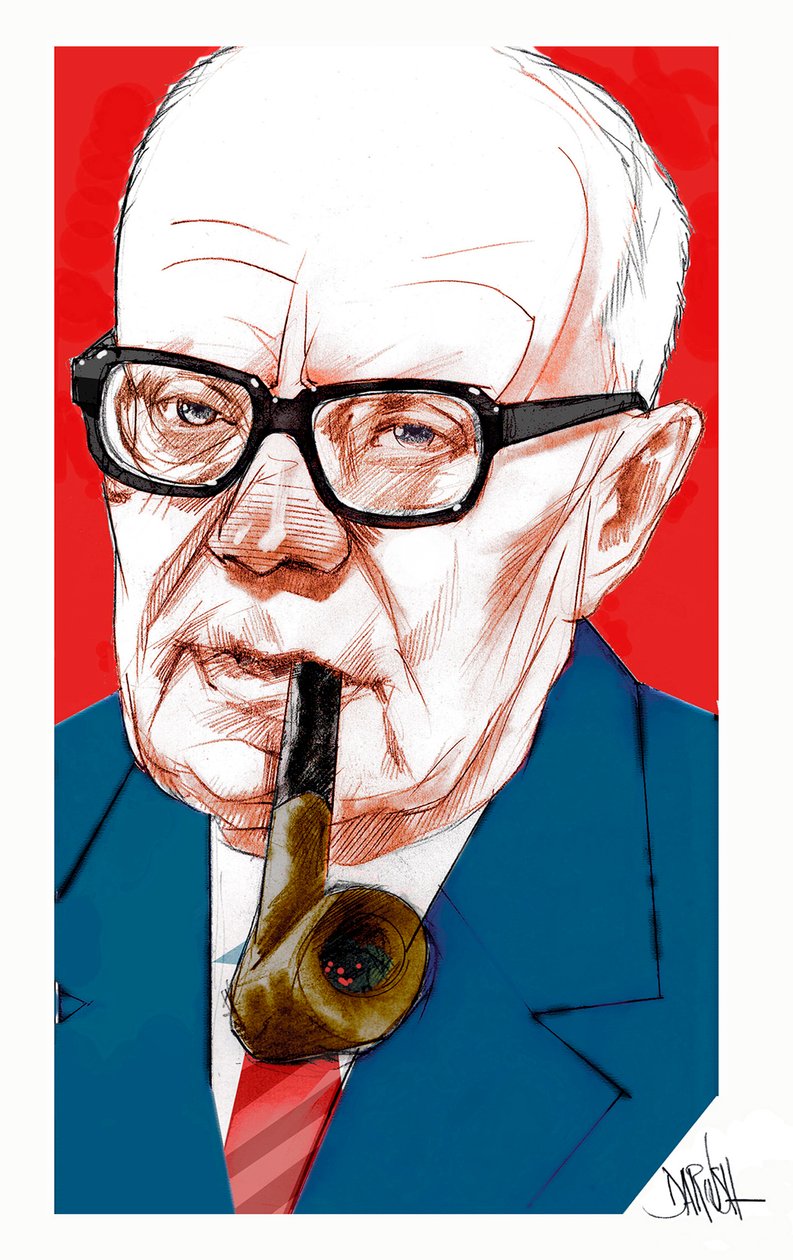 Sandro Pertini, 2022 (digital farveblyantstegning) af Dariush Radpour