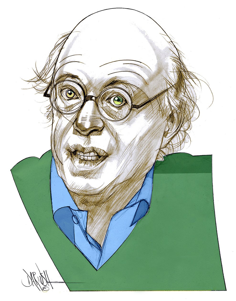 Sennett Richard , 2008 (digital farveblyantstegning) af Dariush Radpour