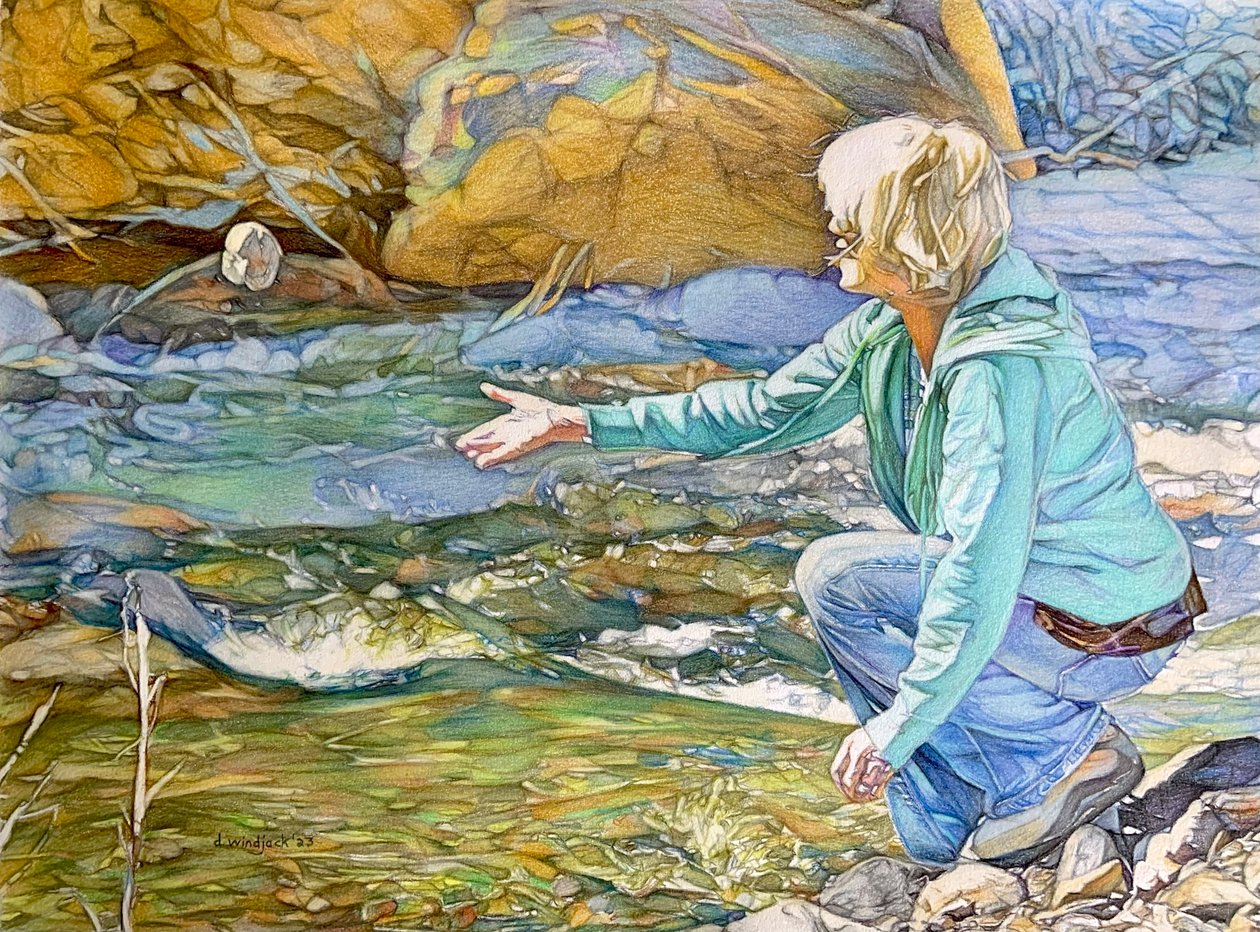 Letting Go, 2023 (blyant på papir) af Darrell Windjack