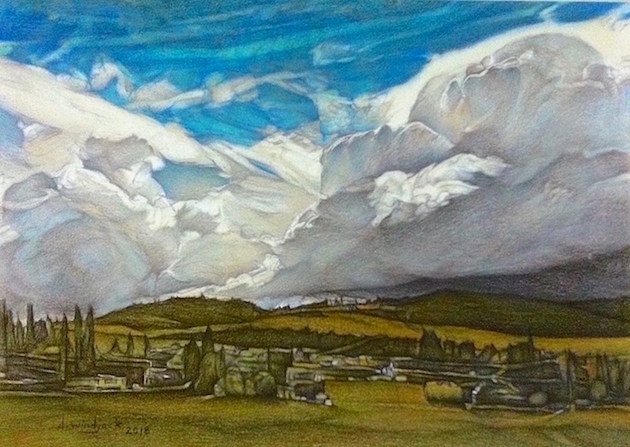 Unsettled Sky, 2018 (blyant på papir) af Darrell Windjack