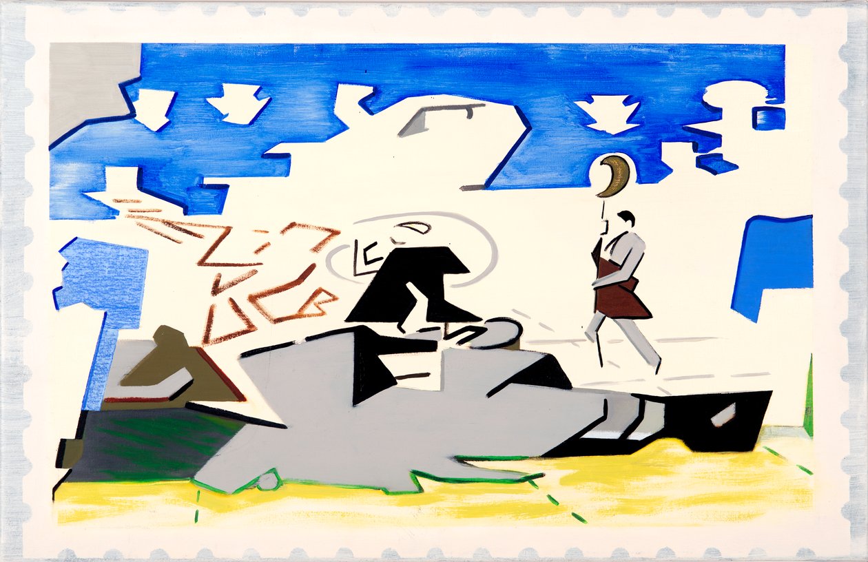 Charles and Di (Landscape), 2019 (olie på lærred) af Darren Coffield