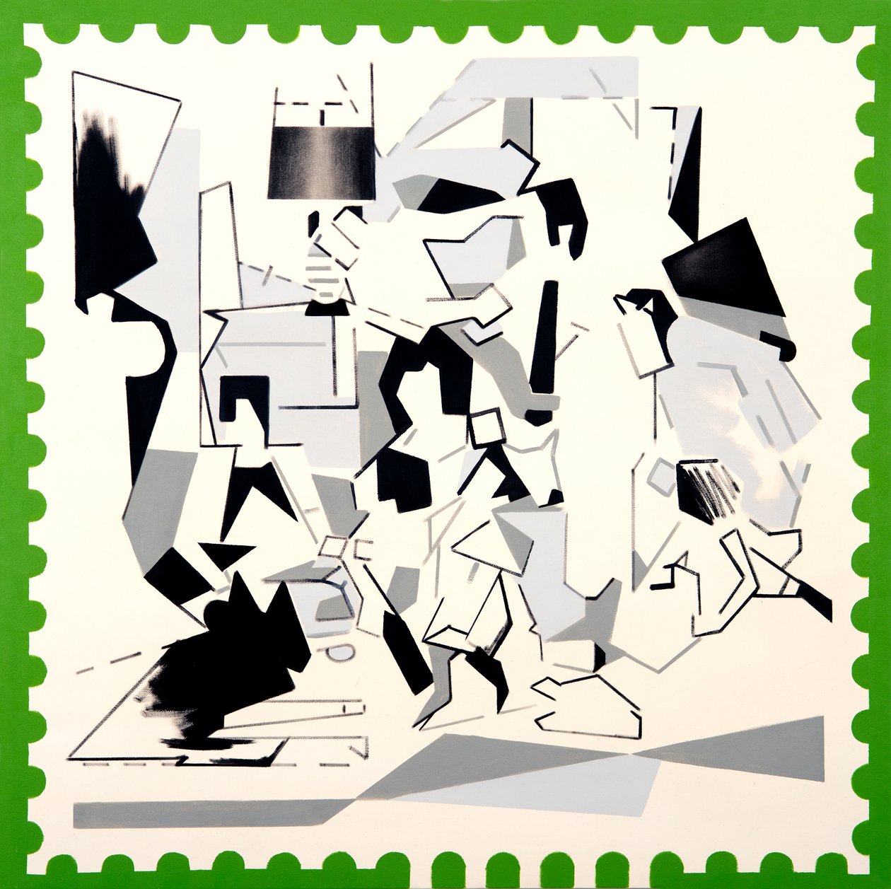 Christmas at The Kennedys IV, 2019 (akryl på lærred) af Darren Coffield