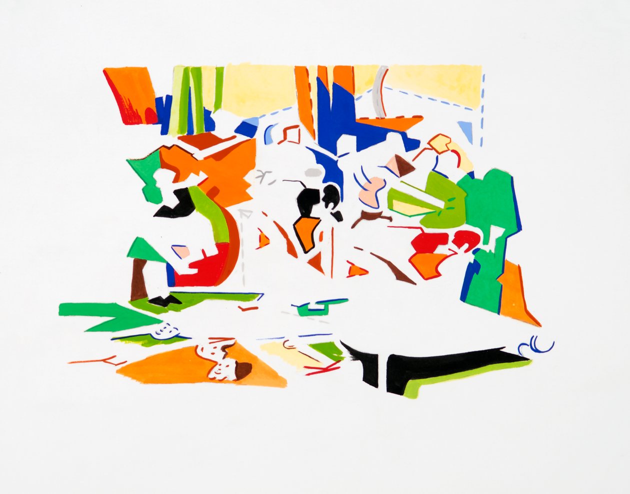 Feast of Pan (Landscape), 2019 (gouache på papir) af Darren Coffield