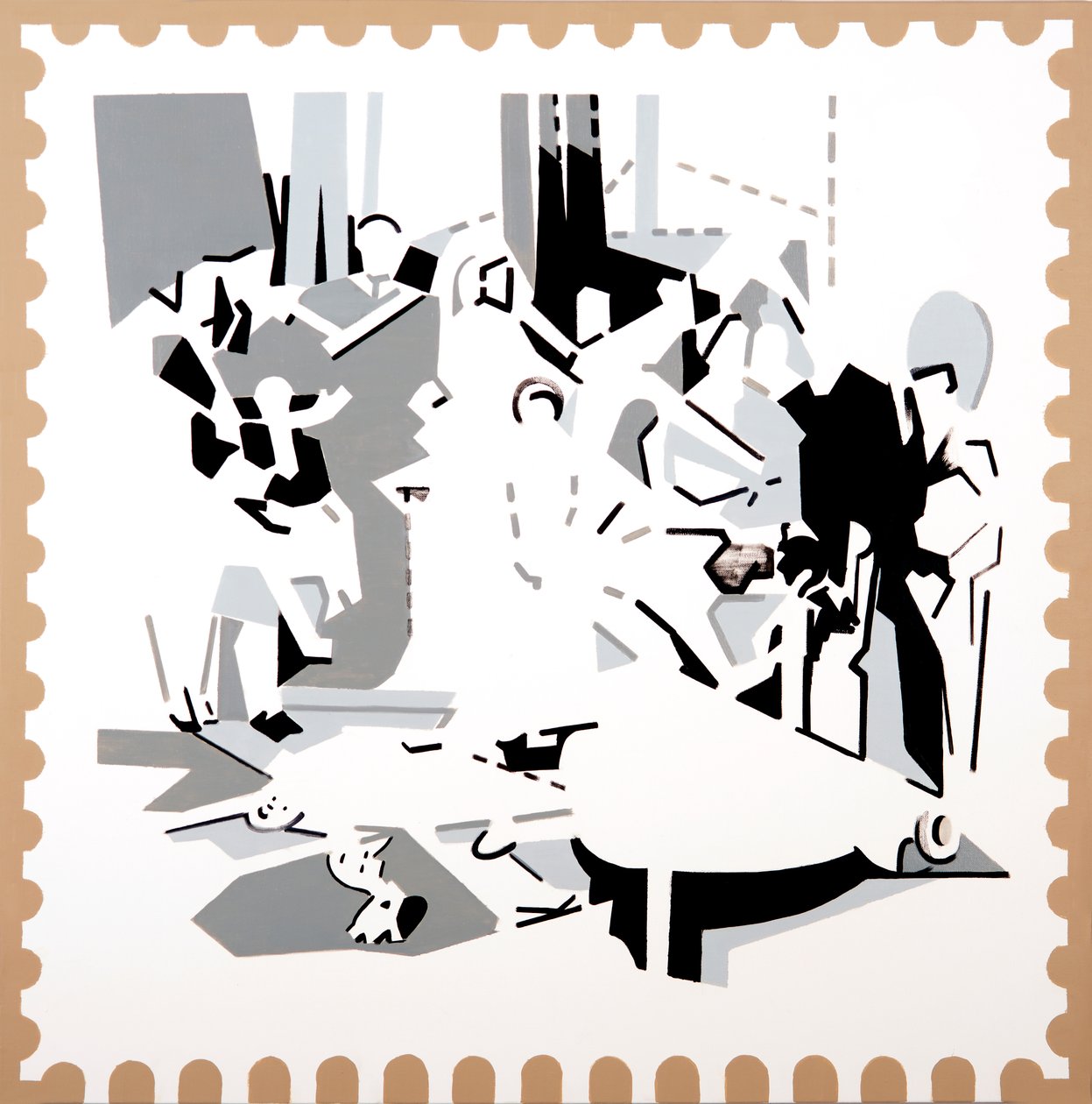 Feast of Pan IV, 2019 (akryl på lærred) af Darren Coffield