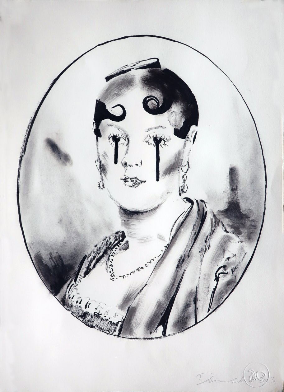 Ingre Girl 4, 2003 (blæk på papir) af Darren Coffield