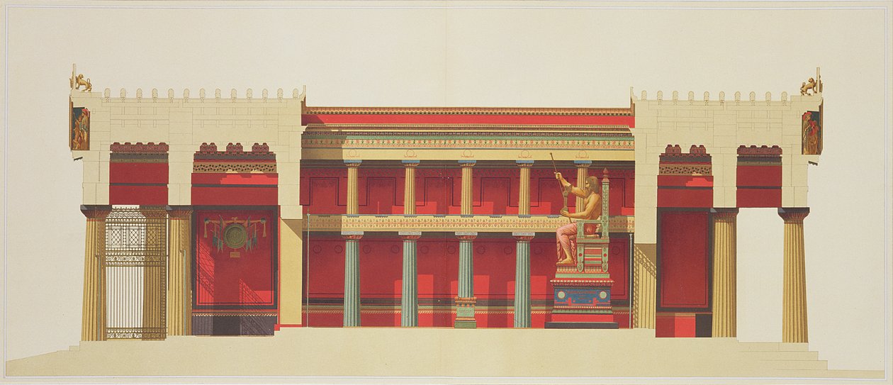 Længdesnit af Jupiters tempel i Aegina (323-27 f.Kr.) af Daumont