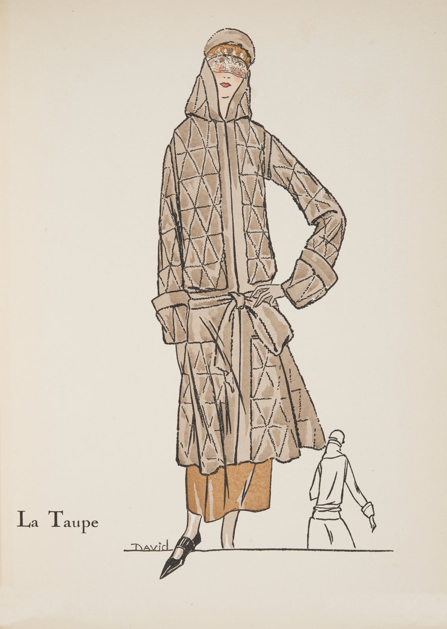 La Taupe, fra en samling af modeplader, 1922 (pochoirtryk) af David