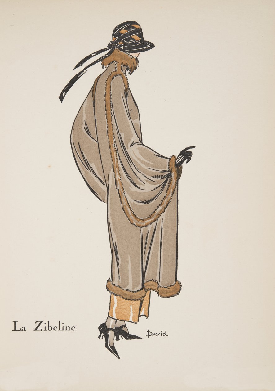 La Zibeline, fra en samling af modeplader, 1922 (pochoir-tryk) af David