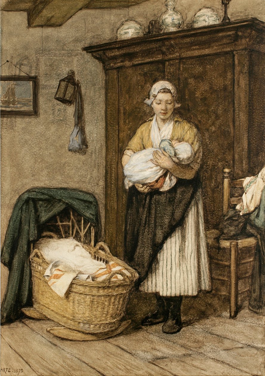 Den førstefødte, 1875 af David Adolph Constant Artz