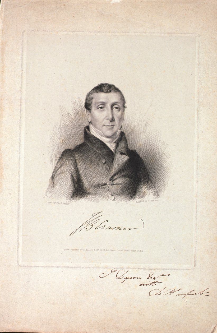 Johann Baptist Cramer (1771-1858) graveret af J. Thomson, 1826 af David Barber