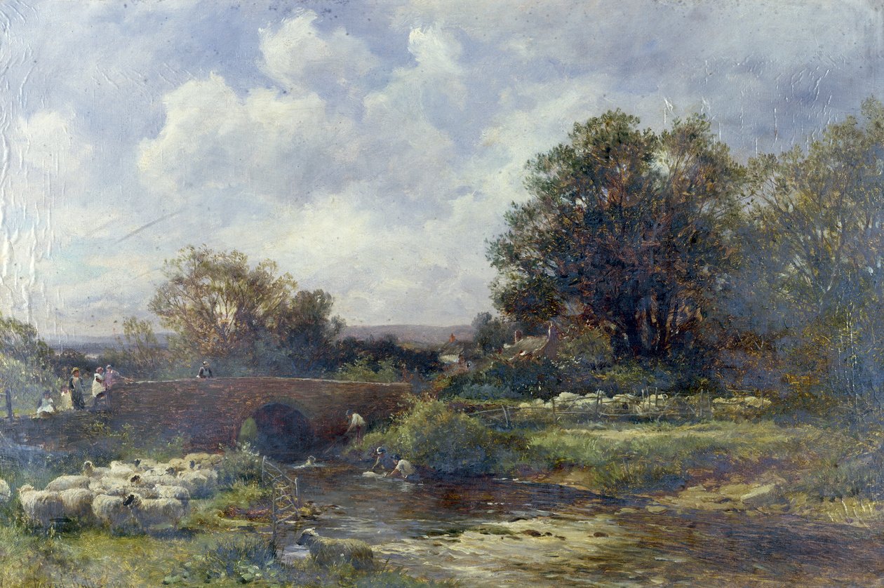 Fårevaskning - West Malvern, 1899 af David Bates
