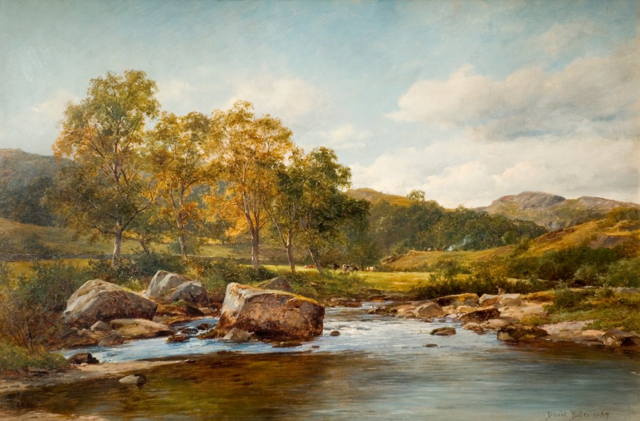 Trinsten ved floden Llugwy, 1889 af David Bates