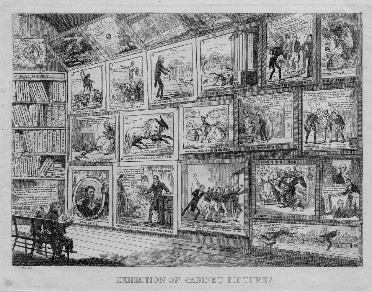 Udstilling af kabinetbilleder, ca. 1831 af David Claypoole Johnston