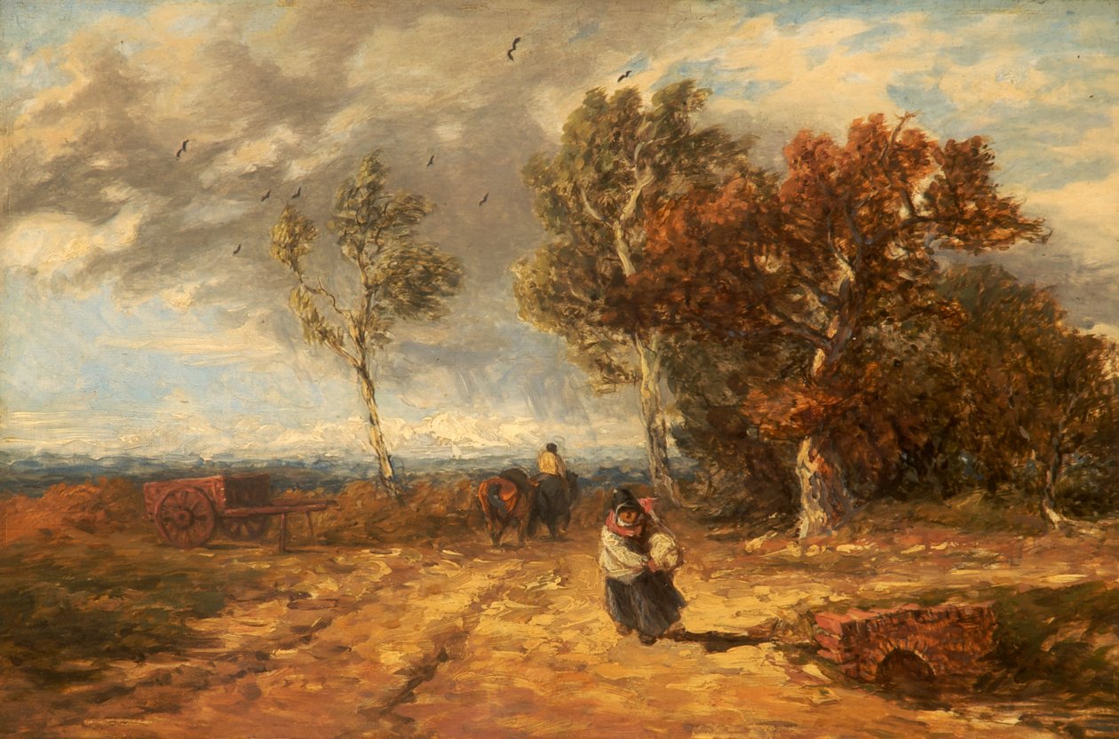 A Road by a Common: Windy Day, c.1840-59 af David Cox