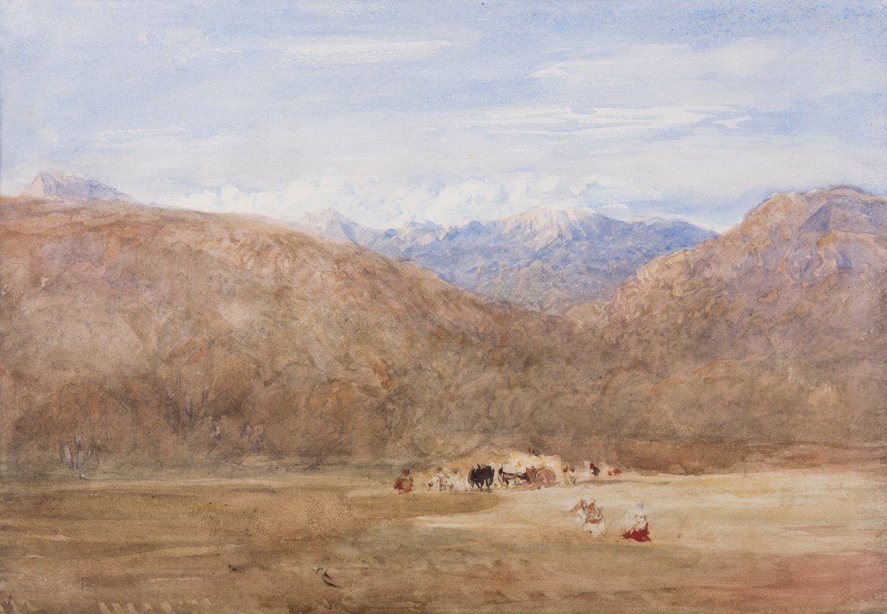 Cader Idris og Mynydd Moel fra en eng ved Mawwdach nær Dolgellan, ca. 1840 (blyant og wc på papir) af David Cox