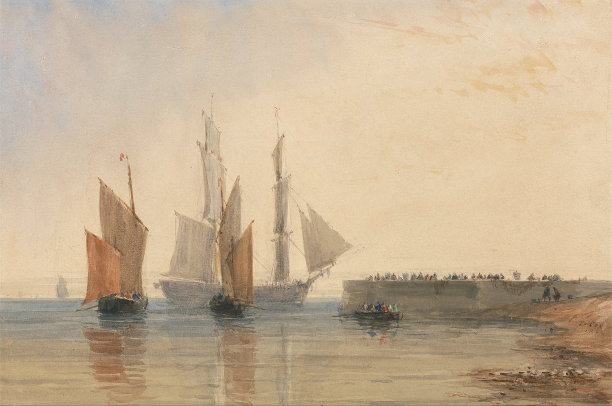 Indgang til Calais Havn af David Cox