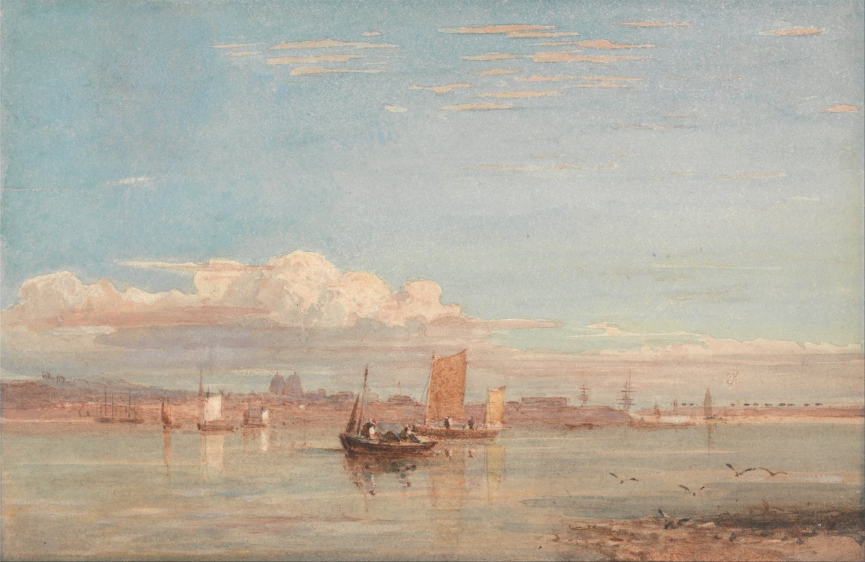 Greenwich Hospital fra Woolwich Reach af David Cox