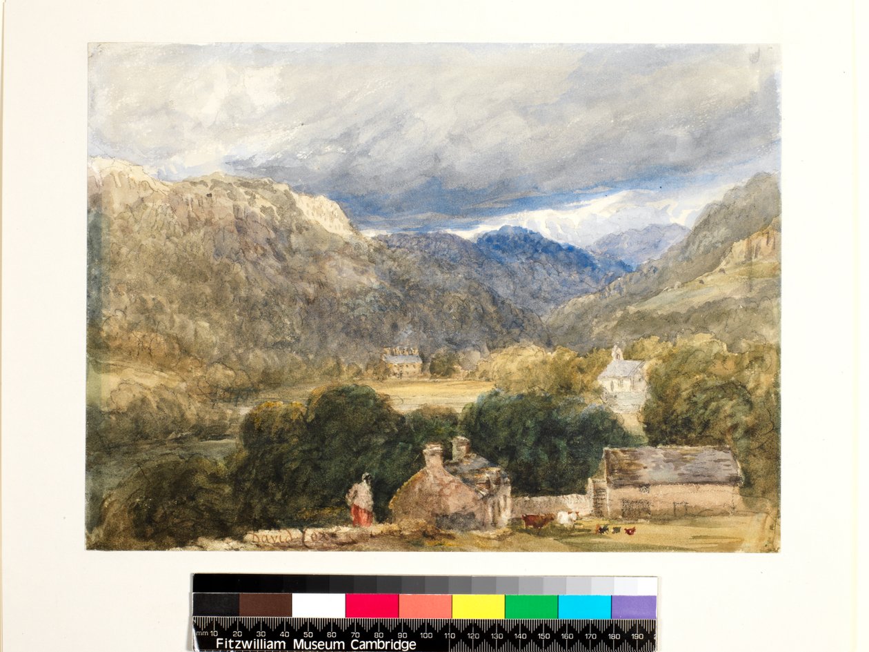 No.1273 Bettws-y-Coed (wc og sort kridt på papir) af David Cox