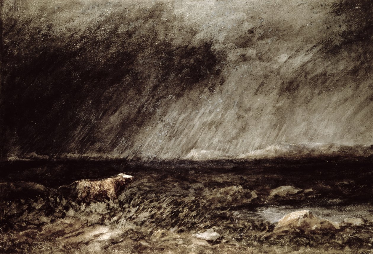 The Challenge on the Moors, nær Bettws-y-Coed, North Wales, 1853, af David Cox
