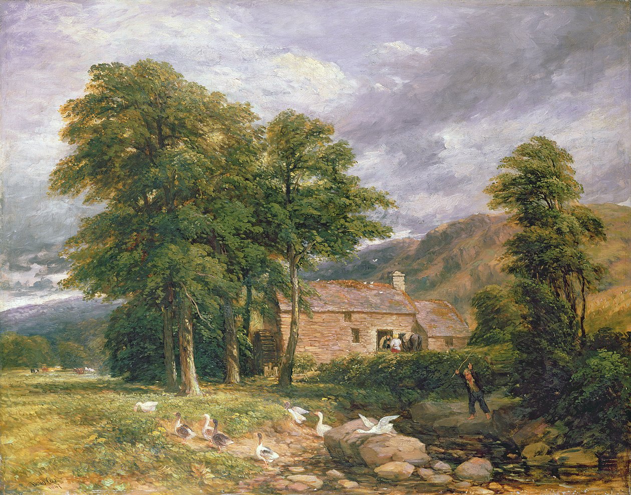 Den gamle mølle i Bettws-y-Coed af David Cox