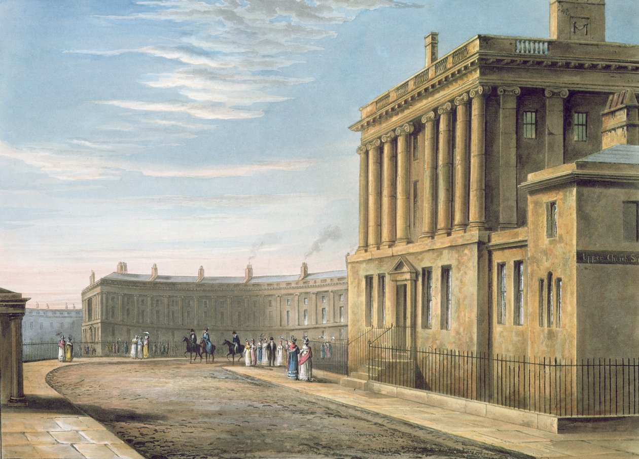 The Royal Crescent, Bath 1820 af David Cox