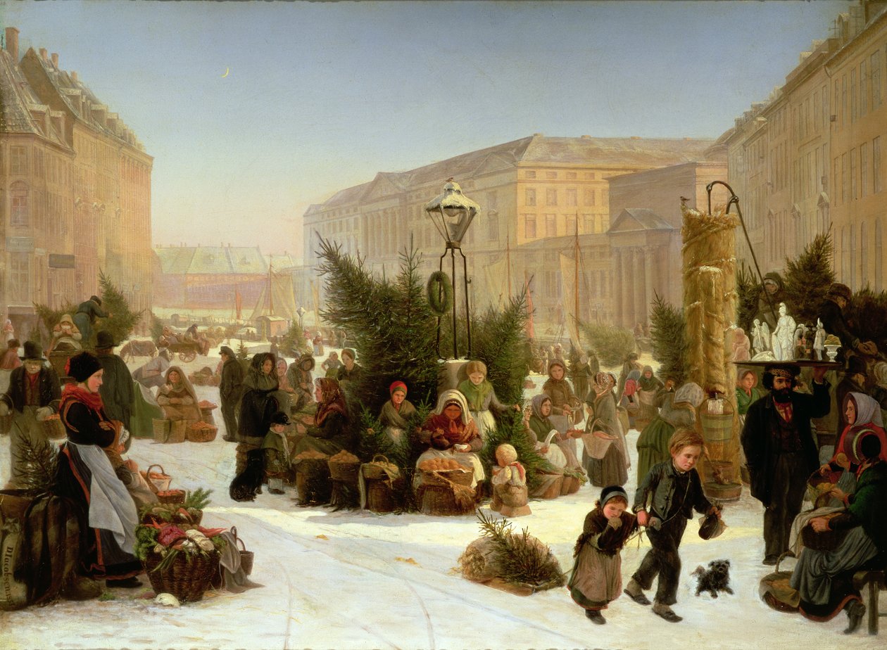 Salg af juletræer, 1853 af David Jacobsen