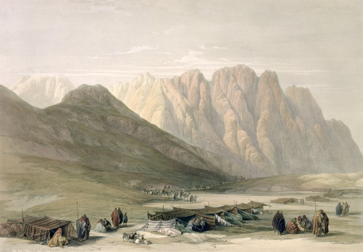 Encampment of the Aulad-Said, Mount Sinai, 18. februar 1839, plade 110 fra bind III af 
