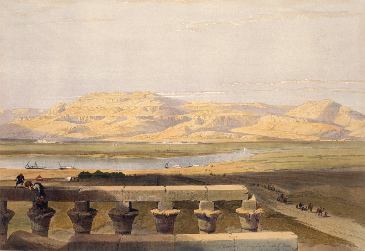 Libyan Chain of Mountains fra Luxor-templet, fra Egypten og Nubia, Vol.1 af David Roberts