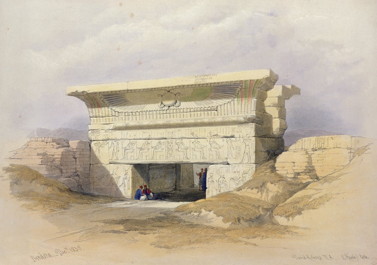 Den nordlige port i Dendarah, fra Egypten og Nubien, Vol.1 af David Roberts