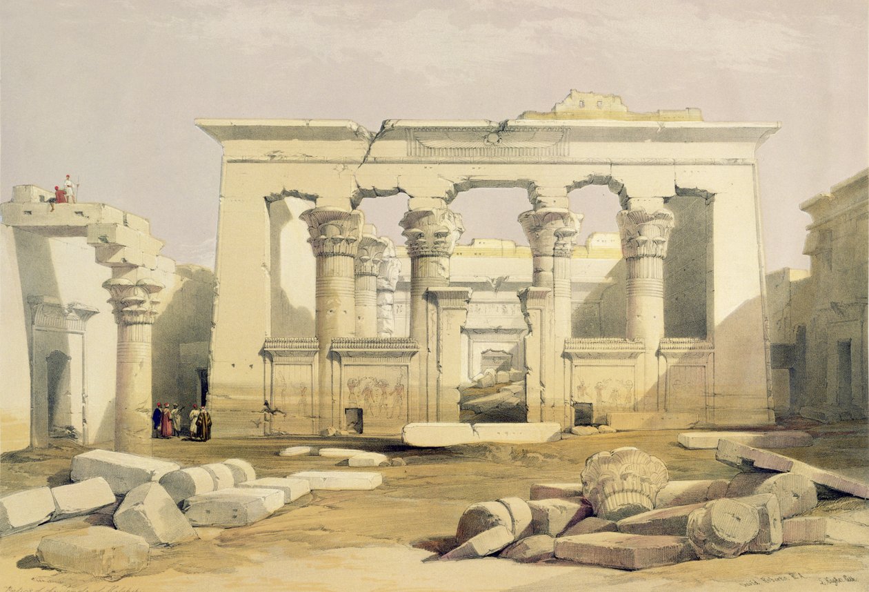 Portiko af Kalabshah-templet, fra Egypten og Nubien, Vol.1 af David Roberts