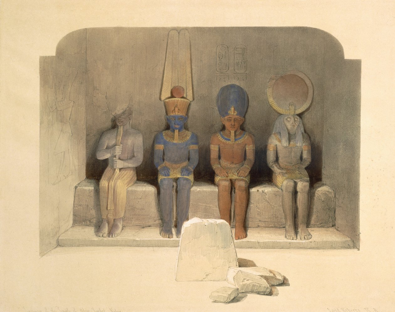 Helligdommen for Abu Simbels tempel, fra Egypten og Nubien, Vol.1 af David Roberts
