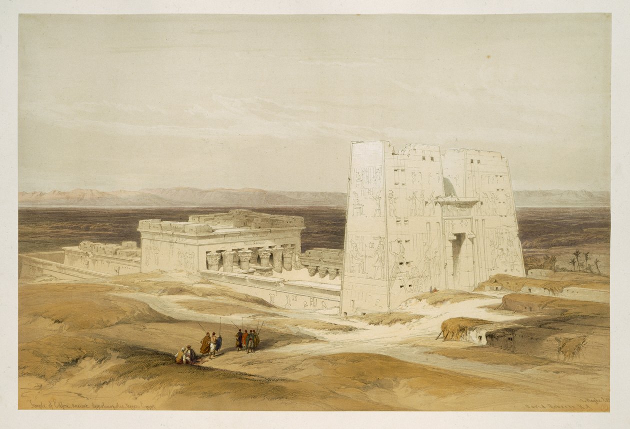 Temple of Edfu, oldtidens Apollinopolis, Øvre Egypten, fra Egypten og Nubia, Vol.1 af David Roberts