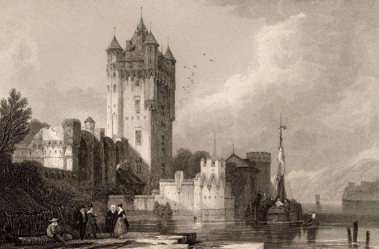 De gotiske tårne i Ellfield, indgraveret af E.I. Roberts, illustration fra 