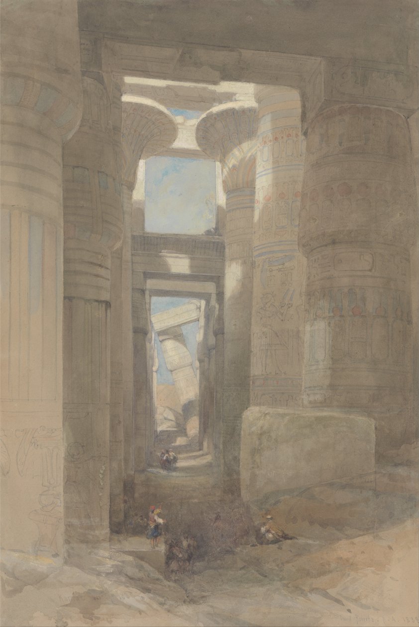 Amun Karnaks store tempel, Hypostylehallen af David Roberts