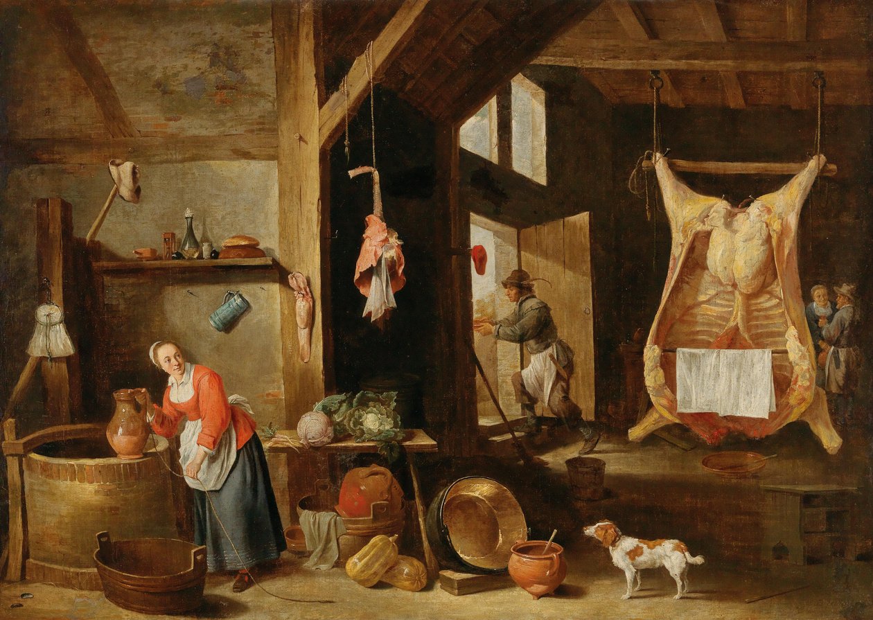 Interiør i en slagterforretning af David Teniers the Younger