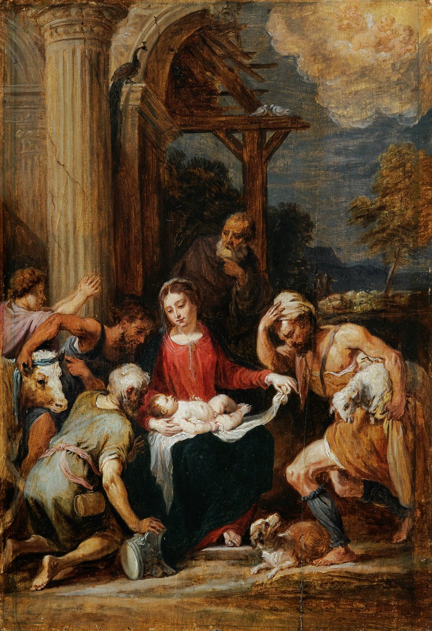 Tilbedelse af hyrderne efter Andrea Schiavone af David Teniers the Younger