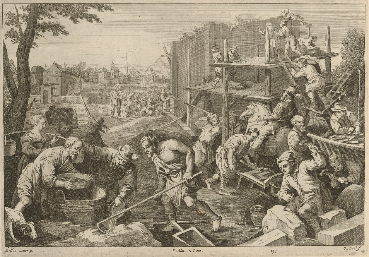 Bygger et tårn af David Teniers the Younger