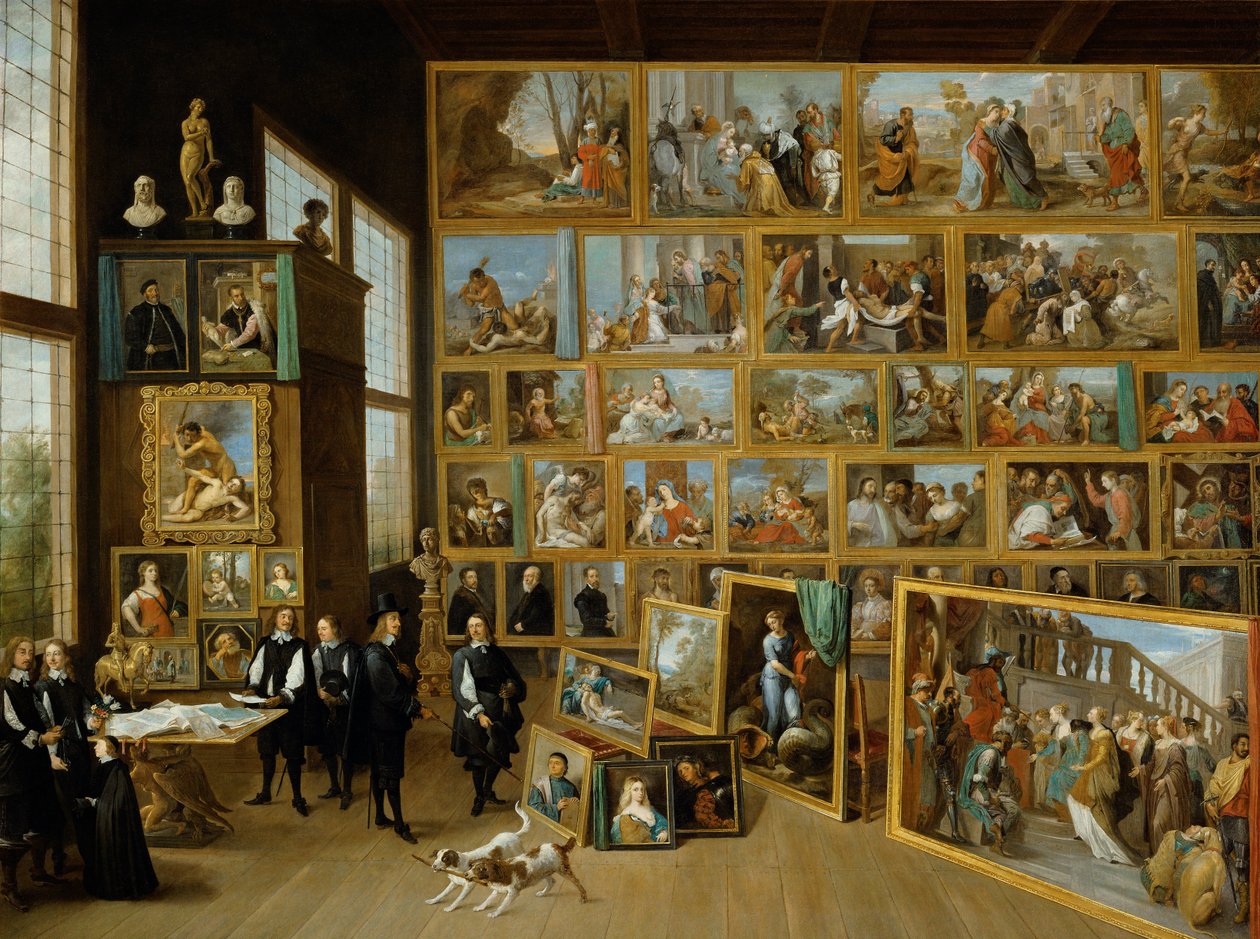 Ærkehertug Leopold William i sit Brussels Gallery (Kunsthistorisches Museum i Wien, 1650-52. Olie på lærred, 123 x 163 cm) .jpg af David Teniers the Younger