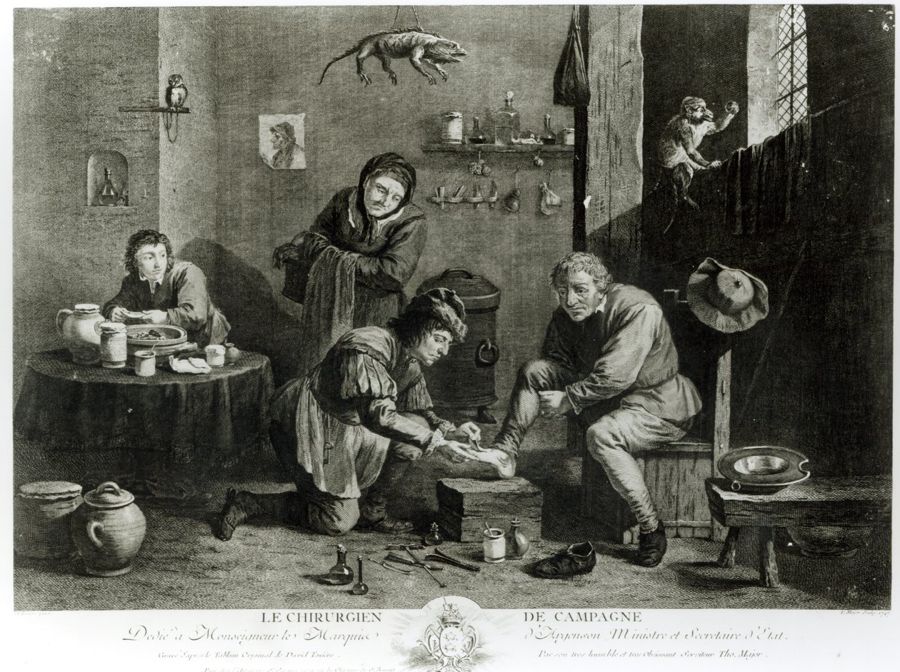 Landkirurgen, graveret af Thomas Major (1714-99) 1747 af David Teniers the Younger
