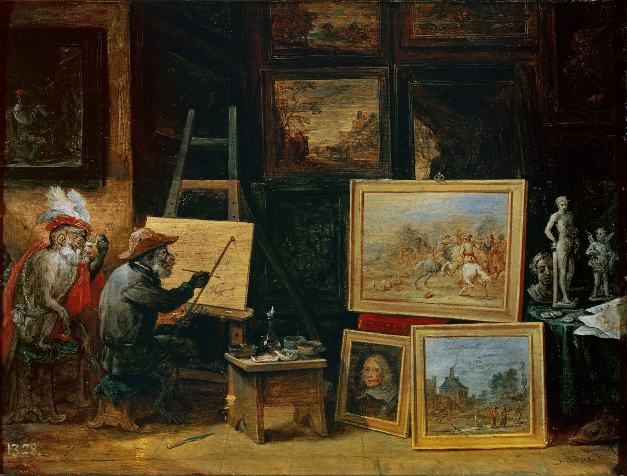 Abe-maleren, 1805 (olie på kobber) af David Teniers the Younger