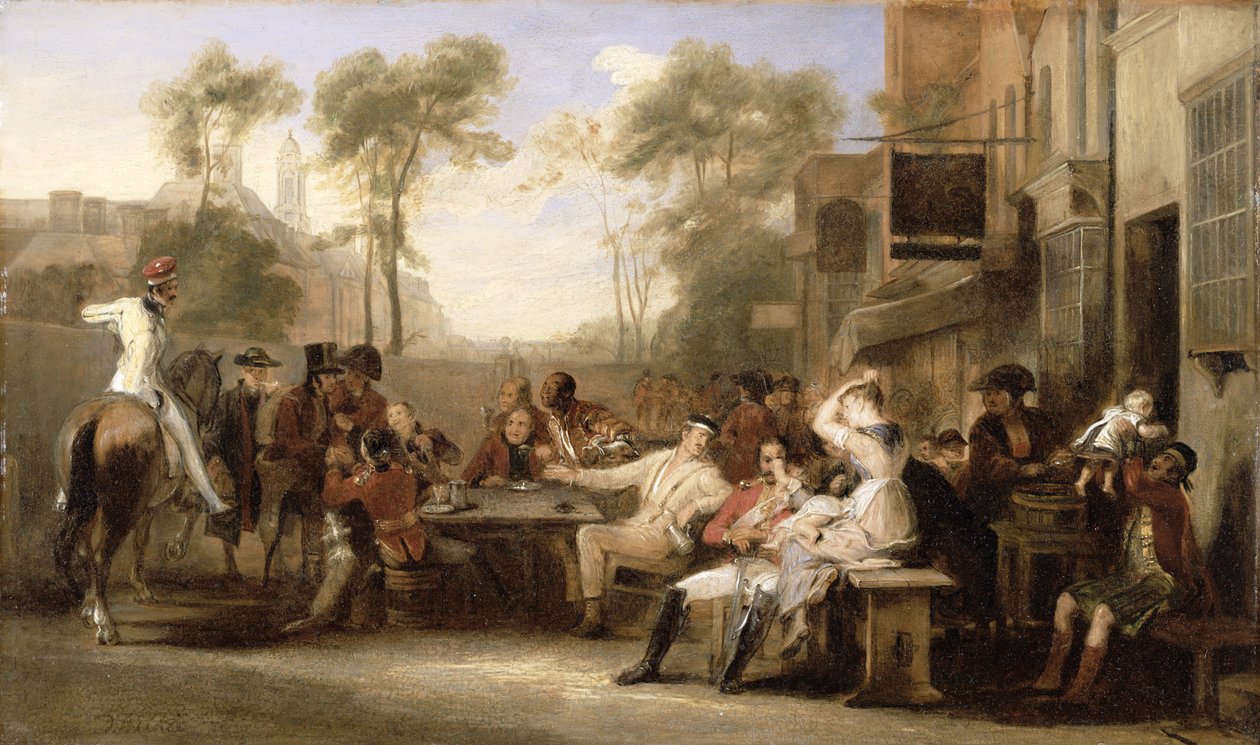 Chelsea Pensionister Modtager Gazette, der annoncerer Slaget ved Waterloo, c.1819 af David Wilkie