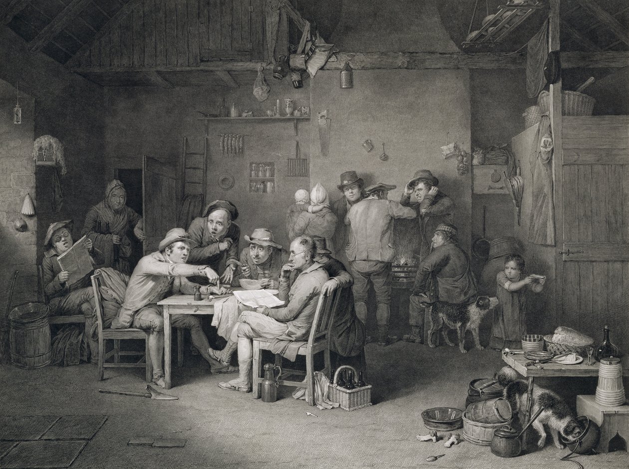 Landsbypolitikerne, indgraveret af Abraham Raimbach (1784-1868), 1814 af David Wilkie