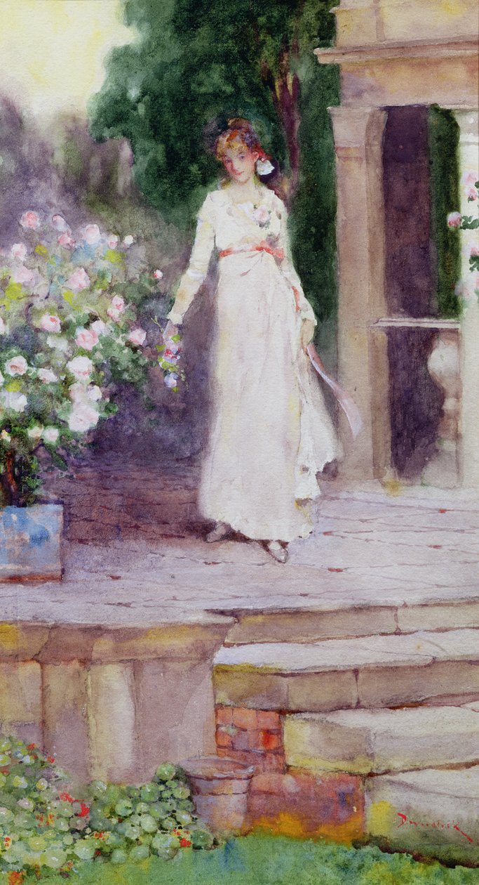 Lady on the Rose Terrace af David Woodlock