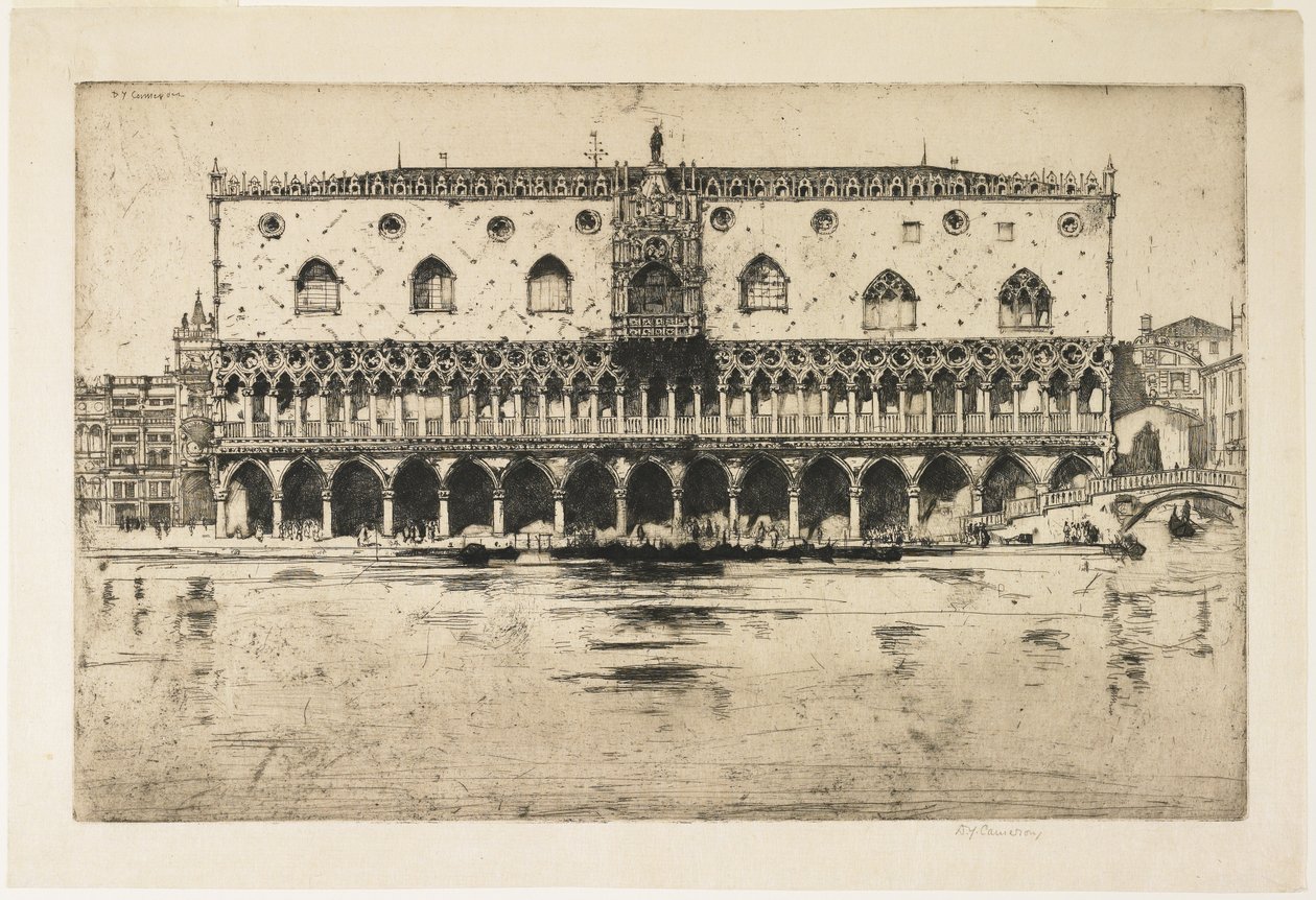 Dogespaladset, Venedig, tallerken fra The North Italian Set, 1902 af David Young Cameron